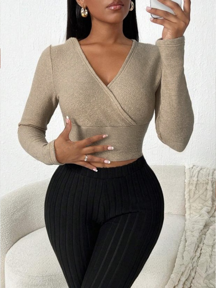 Women Long Sleeve Crop Top V N - огляд і ціна Street Fashion Y2K