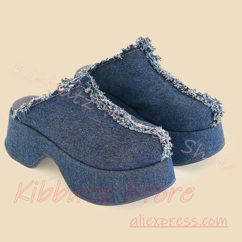 Denim Platform Mules Slipper W - огляд і ціна Street Fashion Y2K