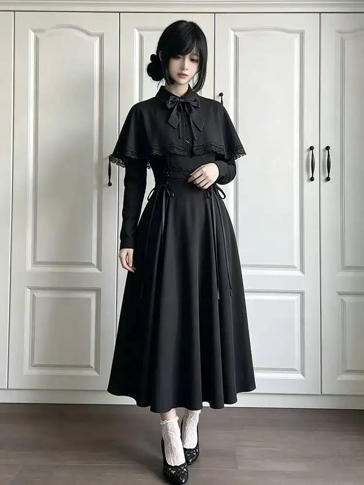 Women Black Gothic Lolita Midi - огляд і ціна Fashion Street Night